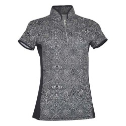 Pure Golf Emily Cap Sleeve Polo Shirt - Black