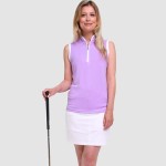 Pure Golf Bloom Sleeveless Polo - Lilac