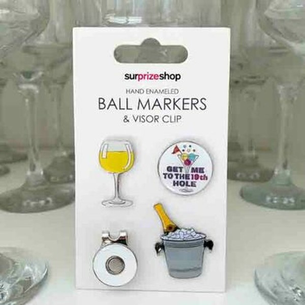 Surprizeshop Ladies Boozy Golf Ball Marker And Visor Clip Set